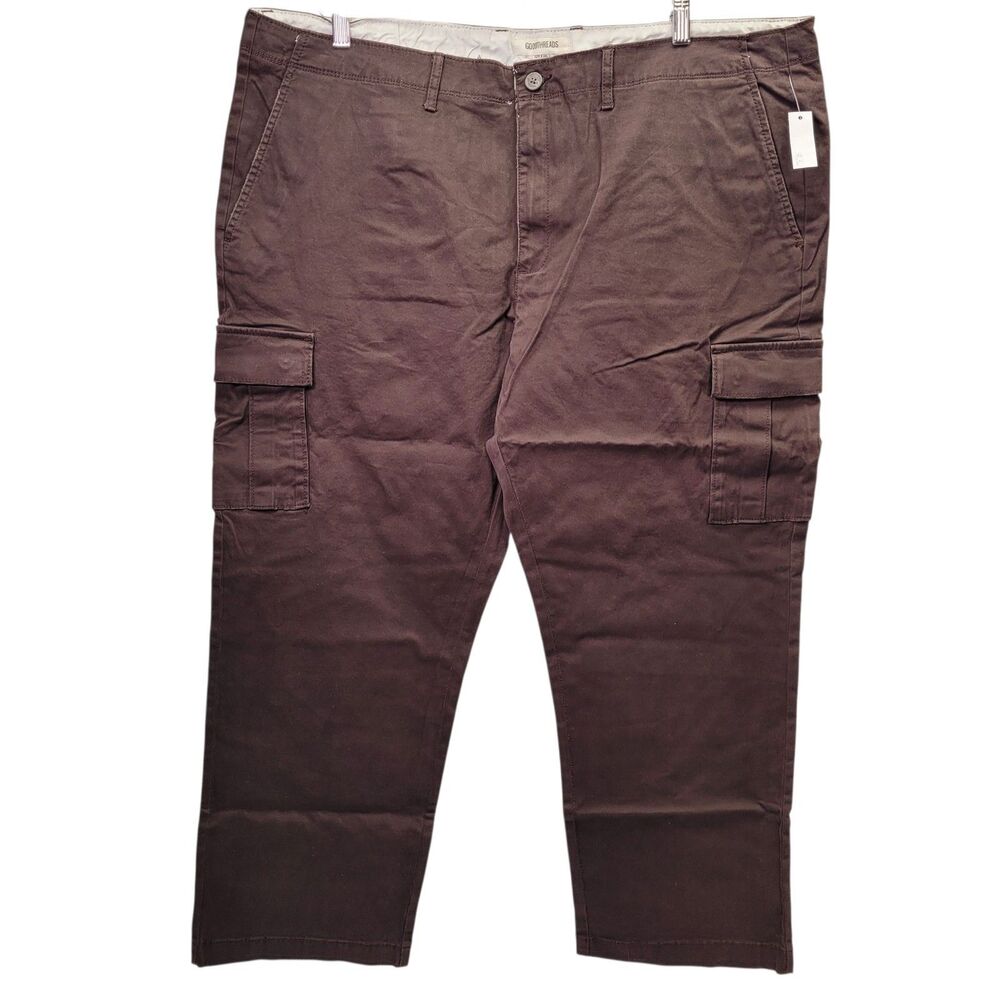 Goodthreads Men's Athletic-Fit Vintage Stretch Cargo Pant Brown Size 42W X 28L